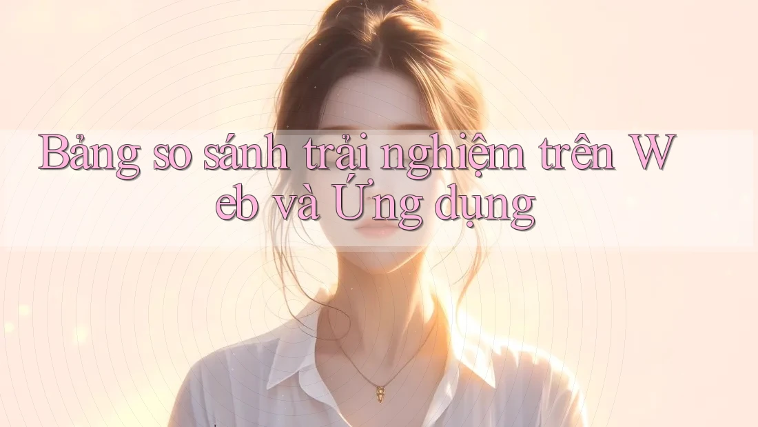Bảng so sánh trải nghiệm trên web và ứng dụng
